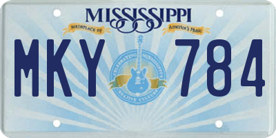 MS license plate MKY784