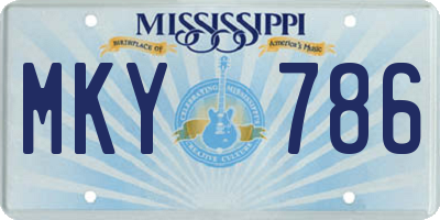 MS license plate MKY786