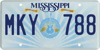 MS license plate MKY788
