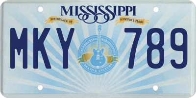 MS license plate MKY789