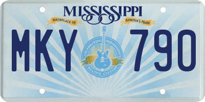 MS license plate MKY790