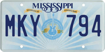 MS license plate MKY794