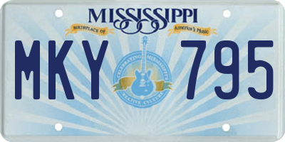 MS license plate MKY795