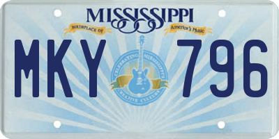MS license plate MKY796