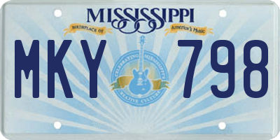 MS license plate MKY798