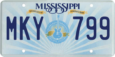 MS license plate MKY799