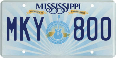 MS license plate MKY800