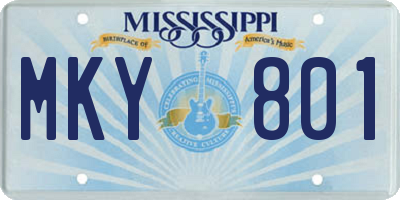 MS license plate MKY801