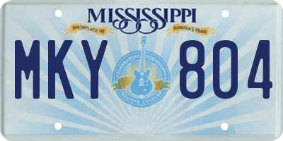 MS license plate MKY804
