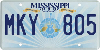 MS license plate MKY805