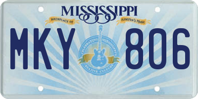 MS license plate MKY806