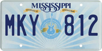MS license plate MKY812