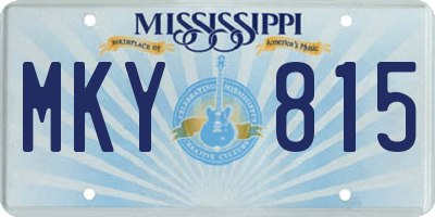 MS license plate MKY815