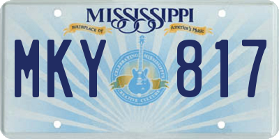 MS license plate MKY817