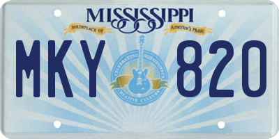 MS license plate MKY820