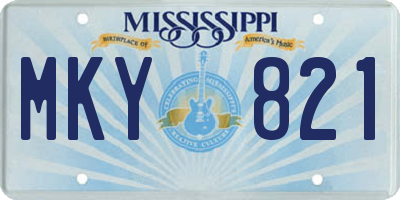MS license plate MKY821