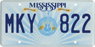 MS license plate MKY822