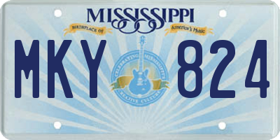 MS license plate MKY824