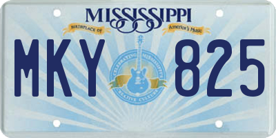 MS license plate MKY825