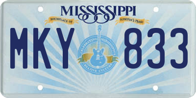 MS license plate MKY833