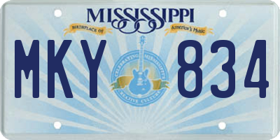 MS license plate MKY834
