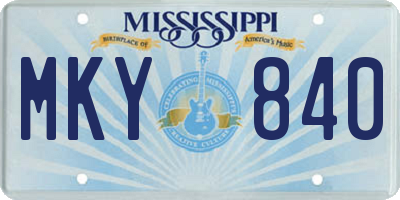 MS license plate MKY840