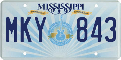 MS license plate MKY843