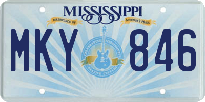 MS license plate MKY846