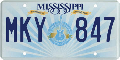 MS license plate MKY847