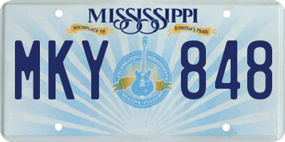 MS license plate MKY848