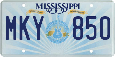 MS license plate MKY850
