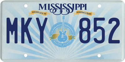MS license plate MKY852