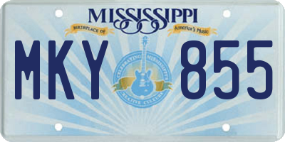 MS license plate MKY855