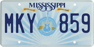 MS license plate MKY859
