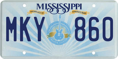 MS license plate MKY860