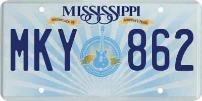 MS license plate MKY862