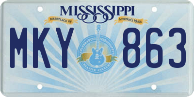 MS license plate MKY863