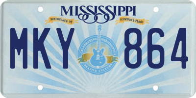 MS license plate MKY864