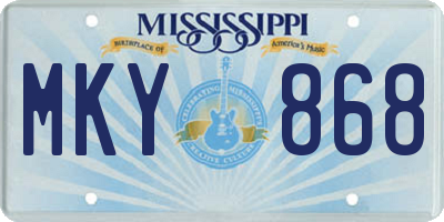 MS license plate MKY868