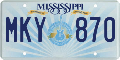 MS license plate MKY870