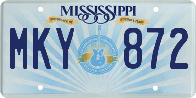 MS license plate MKY872