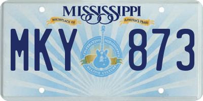 MS license plate MKY873