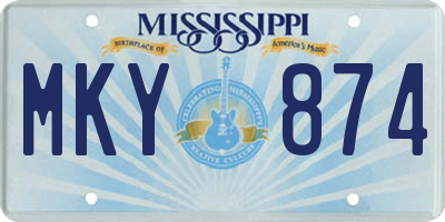 MS license plate MKY874