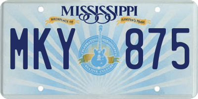 MS license plate MKY875