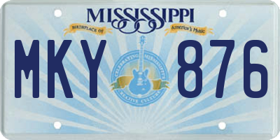 MS license plate MKY876