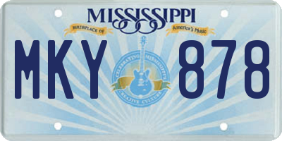 MS license plate MKY878