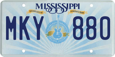 MS license plate MKY880