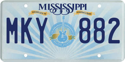 MS license plate MKY882