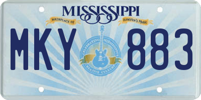 MS license plate MKY883