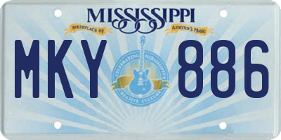 MS license plate MKY886